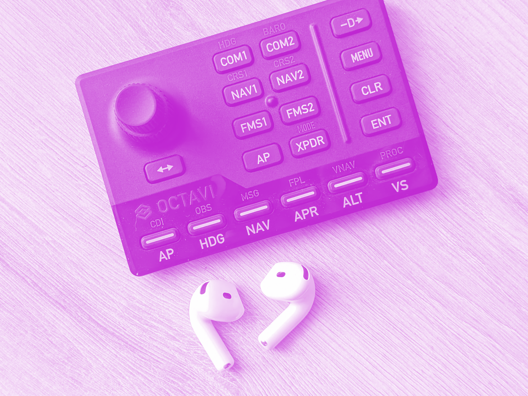 Octavi calls this "the world's smallest cockpit." It's certainly tiny (Airpods for scale) but that size comes with compromises.